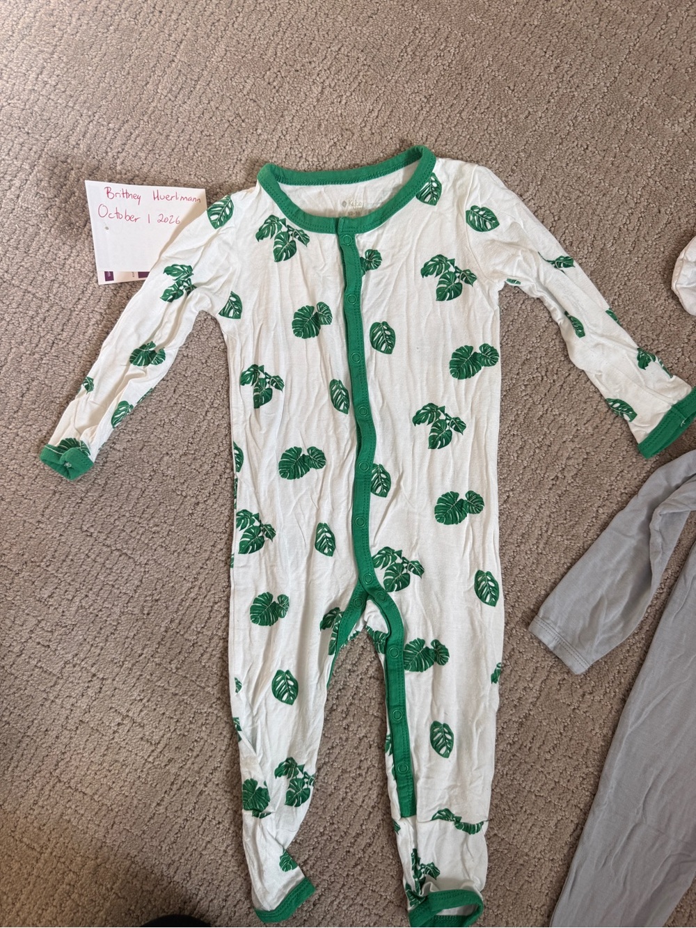 Kyte romper Green Leaf-Print Kids One-Piece